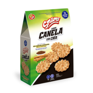 Galletitas c/canela y semillas de chía sin azúcar 110 gr - Smams